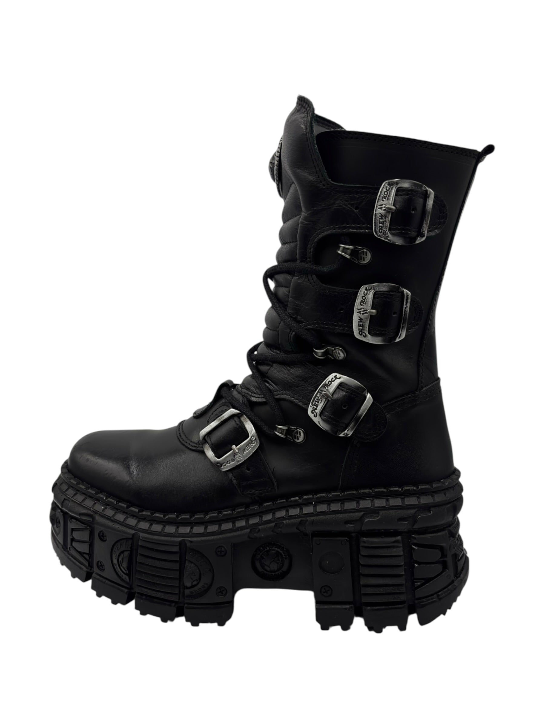 New Rock mid-calf techno platform boots size 39
