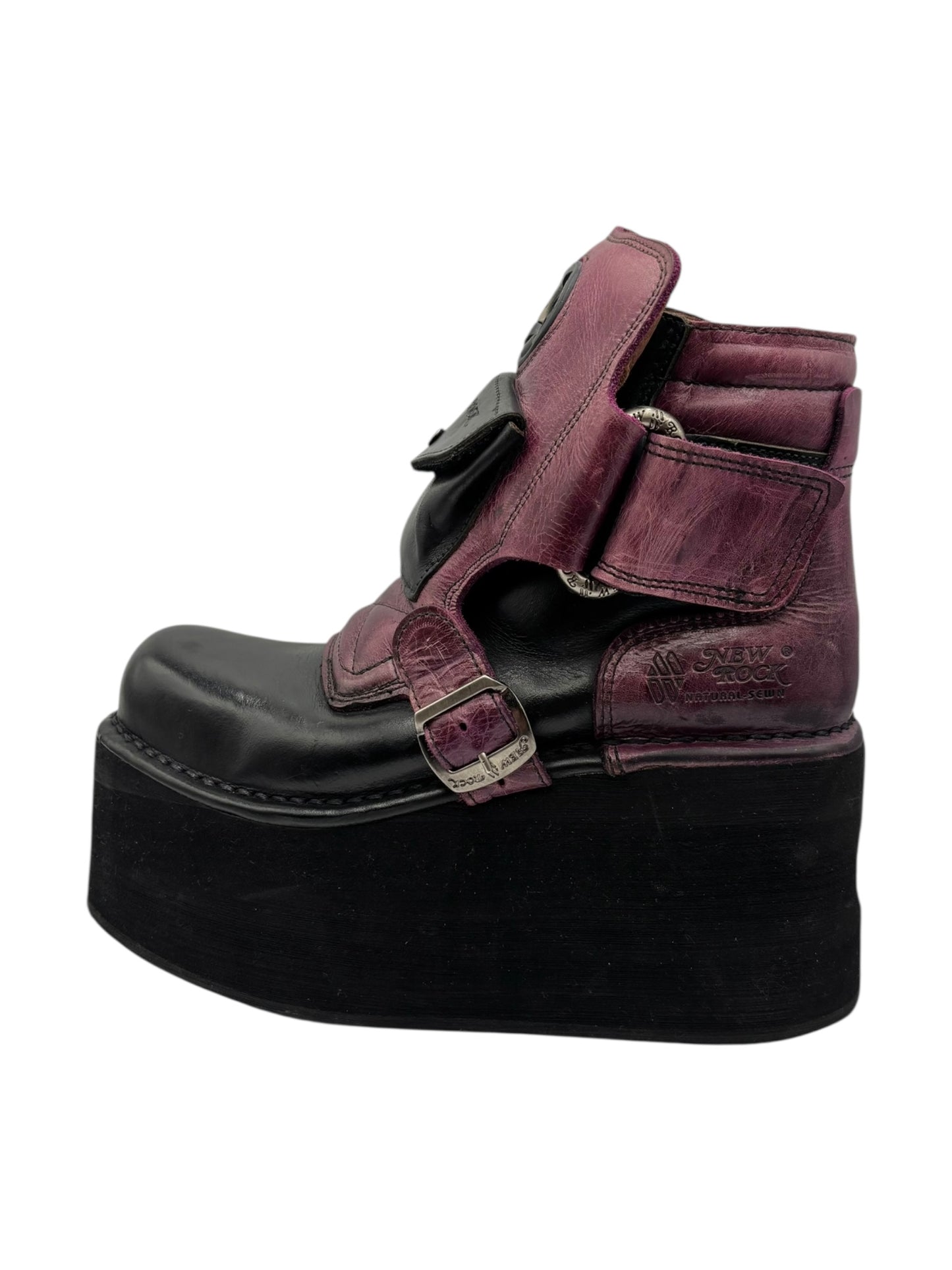 Vintage 90s New Rock neptuno pouch platform boots size 40