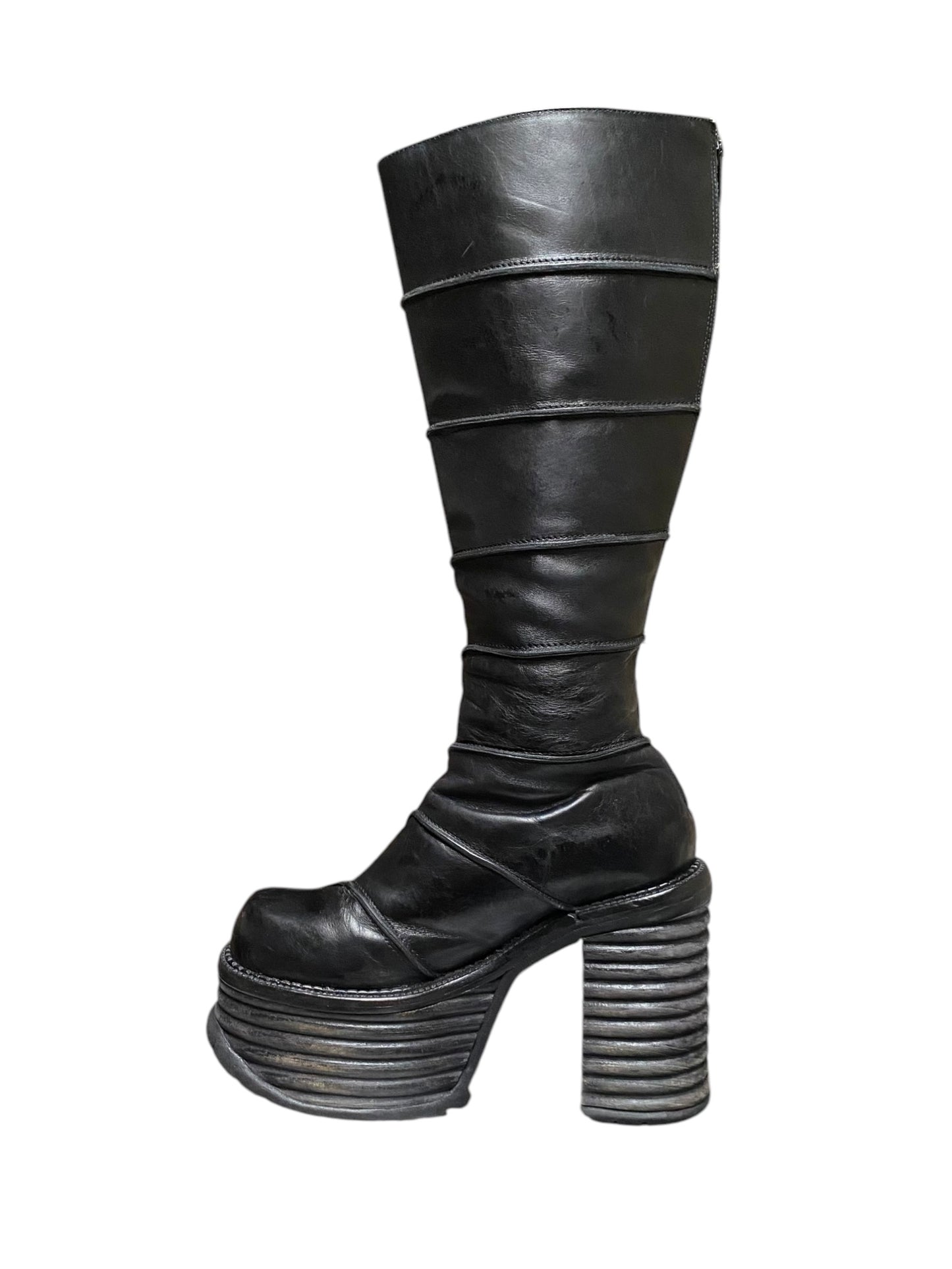 Vintage El Dantes block platform leather boots size 37