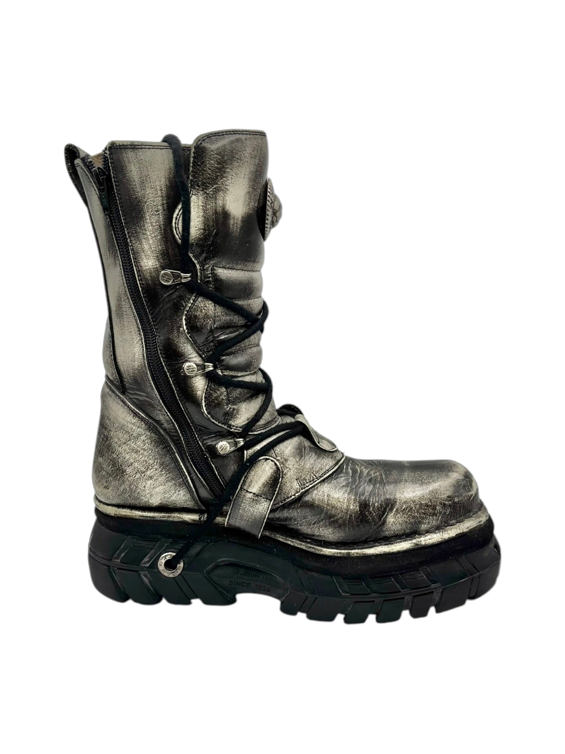 Vintage New Rock super rare khaki/camo platform boots size 42