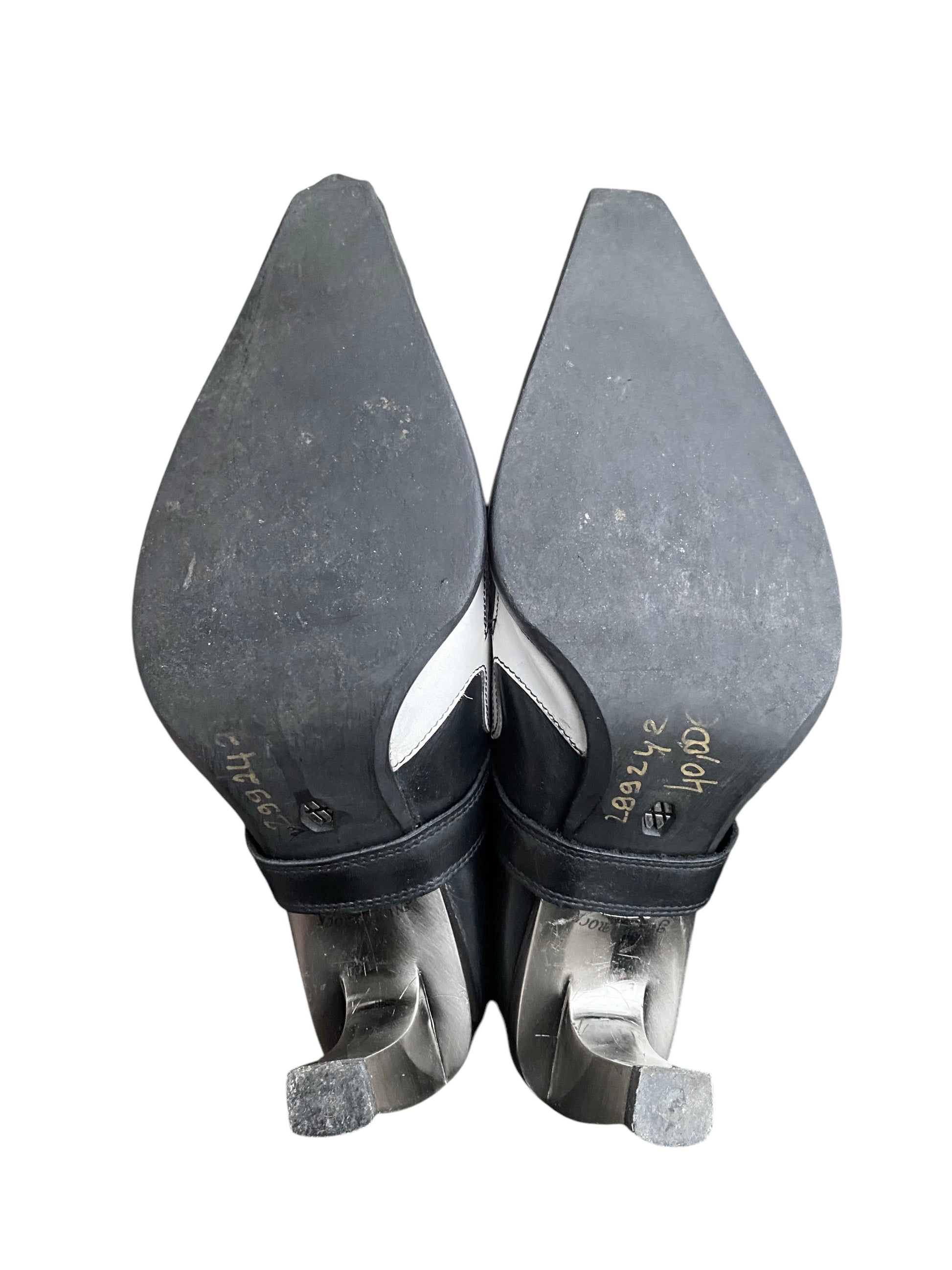 Vintage New Rock white flame pointy heels size 36