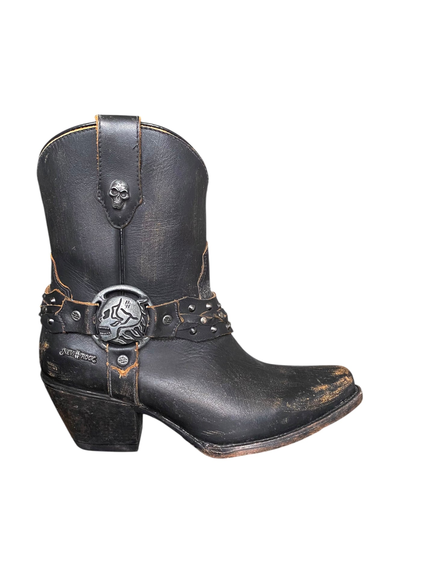 New Rock leather cowboy boots size 38