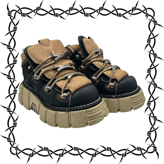 New Rock M-106 brown/black color platform boots size 36