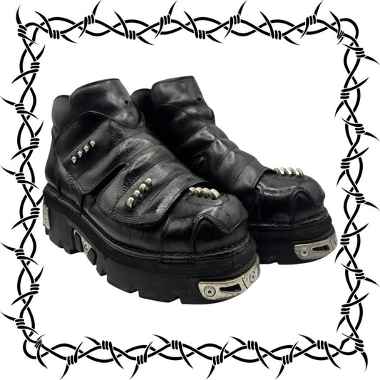Vintage rare New Rock chunky leather platform boots size 42